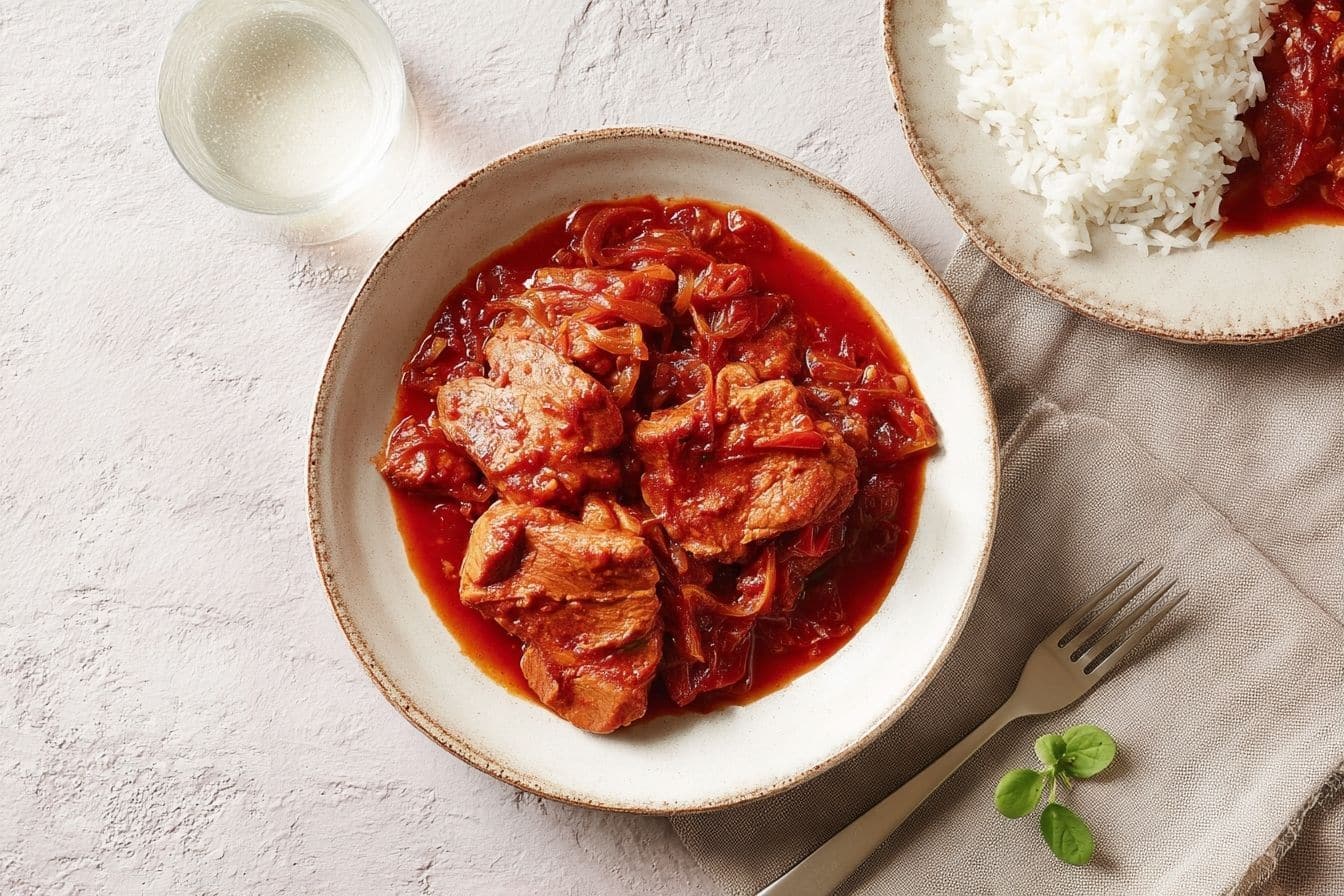 araignée de porc sauce tomate