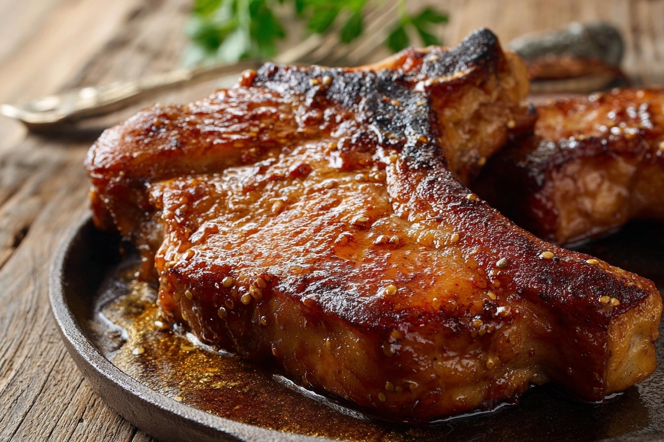 côte de porc marinée