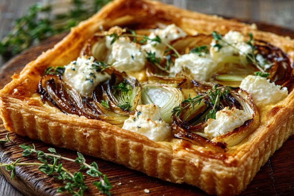 tarte oignons nouveaux fromage frais