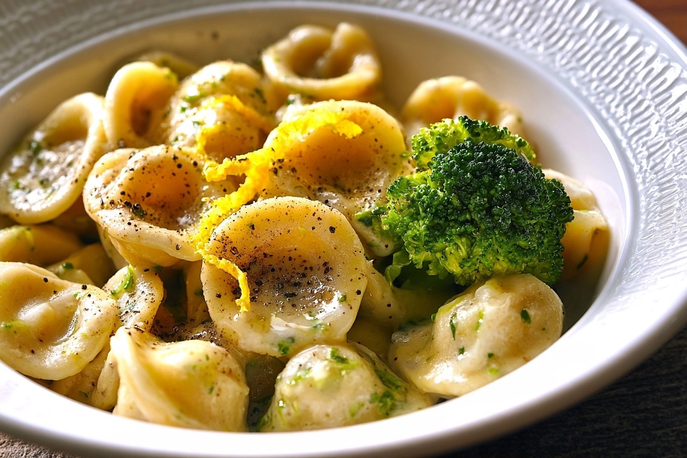Orecchiette aux brocolis et crème de parmesan